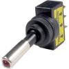 Páčkový vypínač ASW-15D, ON-OFF 1pol., 12 V / 20 A, červené prosvětlení
