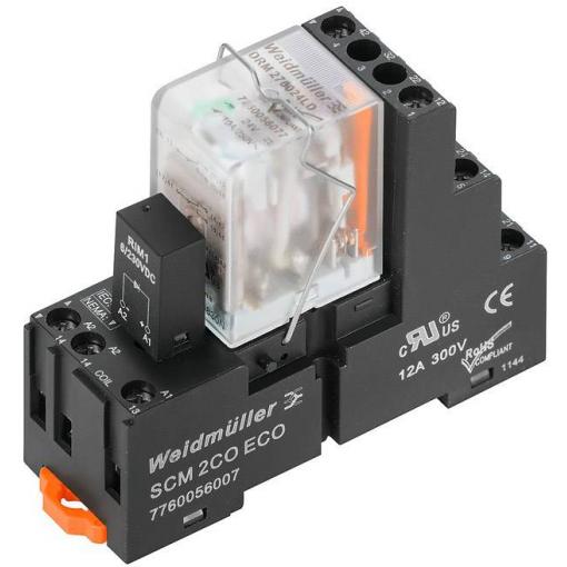 Weidmüller DRMKIT 24VDC 2CO LD reléový modul, 24 V/DC, 10 A, 2 přepínací kontakty, 10 ks