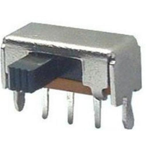 Přepínač posuvný SK-12F03G5, ON-ON 1pólový, 50V/0,5A úhlový