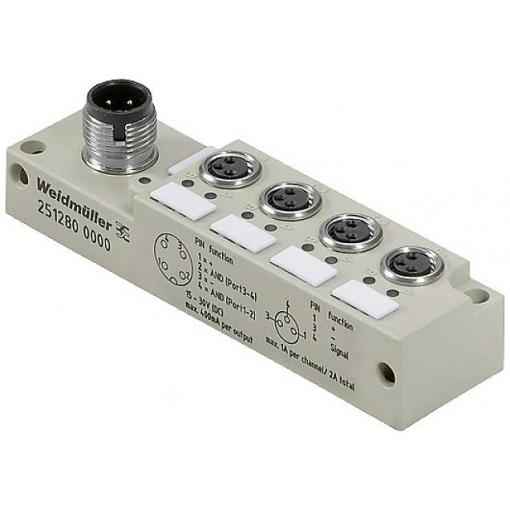 Weidmüller SAI-4-S-3P-M8L-M12-2AND 2512800000 pasivní box senzor/aktor rozdělovač M8 s kovovým závitem 1 ks