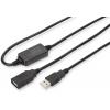 Digitus USB kabel USB 2.0 USB-A zásuvka, USB-A zástrčka 15.00 m černá s USB, s prodlužovacím kabelem DA-73101