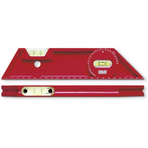 BMI Trapez-Wasserwaage Kunststoff 25cm rot mit Magnet 684025003M Vodováha s magnetem 0.5 mm/m