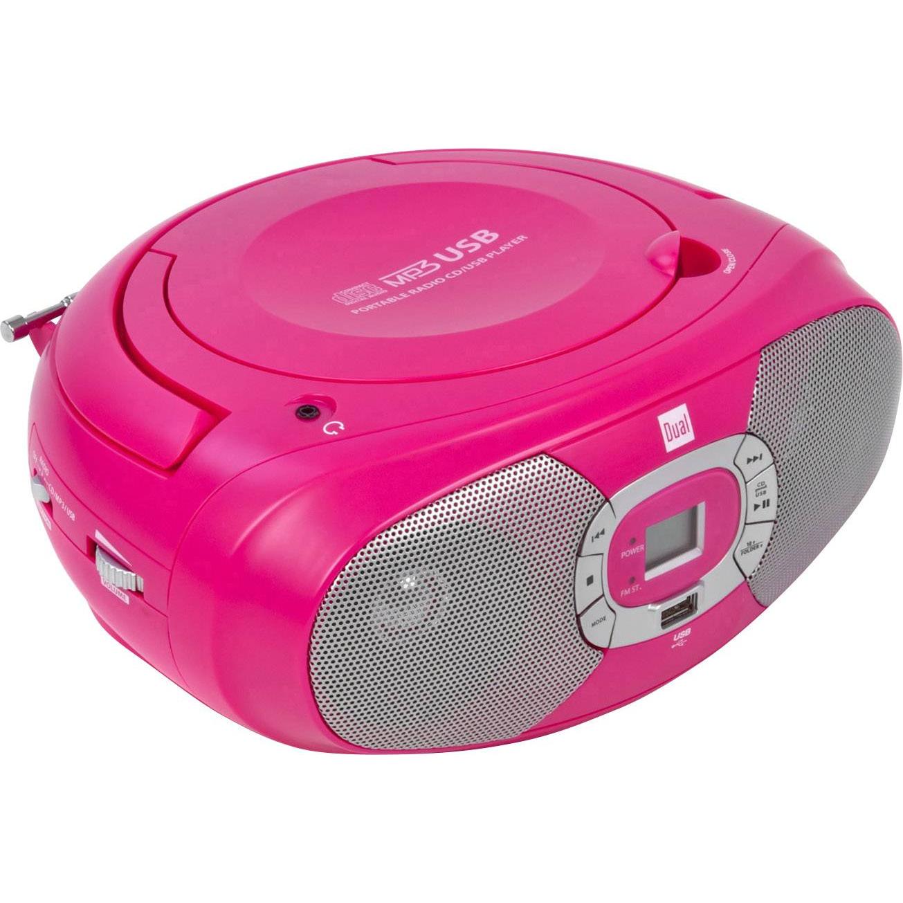 Dual P 390 CD-rádio FM, AM CD, USB růžová : Půhy.cz