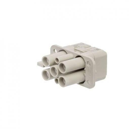 HDC insert, Female, 690 V, 40 A, No. of poles: 6, Crimp connection, Size: HQ