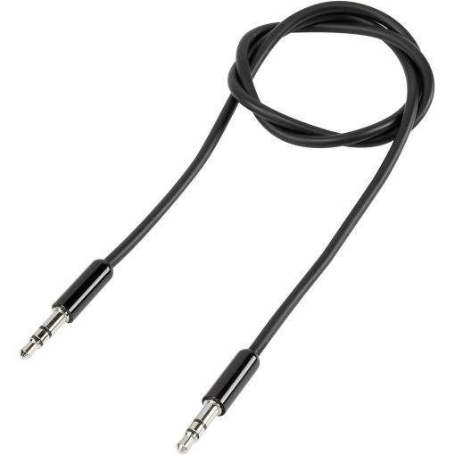 SpeaKa Professional SP-7870040 jack audio kabel [1x jack zástrčka 3,5 mm - 1x jack zástrčka 3,5 mm] 0.50 m černá SuperSoft opletení