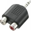 SpeaKa Professional SP-7870248 jack / cinch audio Y adaptér [1x jack zástrčka 3,5 mm - 2x cinch zásuvka] černá
