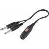 SpeaKa Professional SP-7870288 jack audio Y adaptér [2x jack zástrčka 6,3 mm - 1x jack zásuvka 6,3 mm] černá