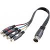 SpeaKa Professional SP-7870300 cinch / konektor DIN audio Y adaptér [1x diodová zástrčka 5pólová (DIN) - 4x cinch zásuvka] černá