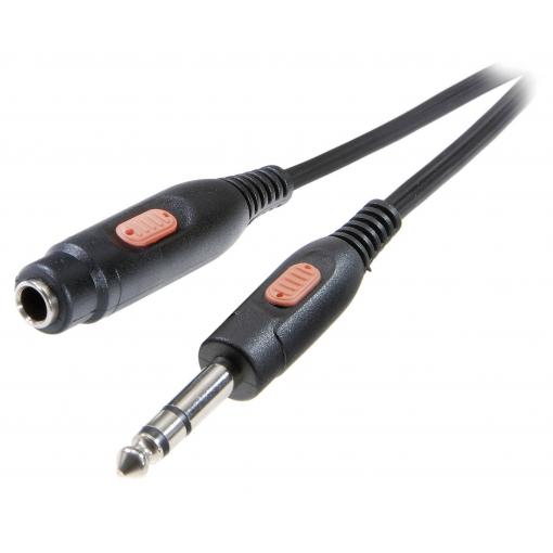 SpeaKa Professional SP-7870632 jack audio prodlužovací kabel [1x jack zástrčka 6,3 mm - 1x jack zásuvka 6,3 mm] 5.00 m černá