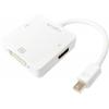 LogiLink CV0045A HDMI adaptér [1x mini DisplayPort zástrčka - 1x DVI zásuvka 24+5pólová, HDMI zásuvka] bílá 15.00 cm