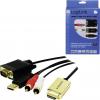 LogiLink CV0052A adaptér [1x HDMI zástrčka - 1x VGA zástrčka, cinch zástrčka] zlatá, černá 2.00 m