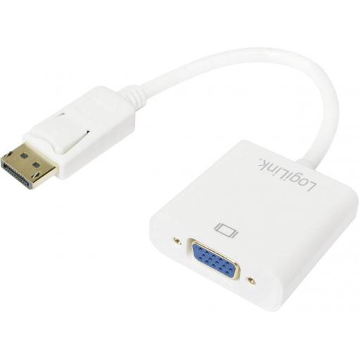 LogiLink CV0059B DisplayPort adaptér [1x zástrčka DisplayPort - 1x VGA zásuvka] bílá 15.00 cm