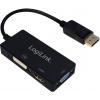 LogiLink CV0109 HDMI adaptér [1x zástrčka DisplayPort - 1x DVI zásuvka 24+1pólová, HDMI zásuvka, VGA zásuvka] černá 0 mm
