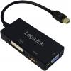 LogiLink CV0110 HDMI adaptér [1x mini DisplayPort zástrčka - 1x DVI zásuvka 24+1pólová, HDMI zásuvka, VGA zásuvka] černá 0 mm