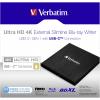 Verbatim External Ultra HD 4K externí Blu-ray vypalovačka podpora videa 4K Retail USB-C™ (USB 3.2 Gen 1) černá