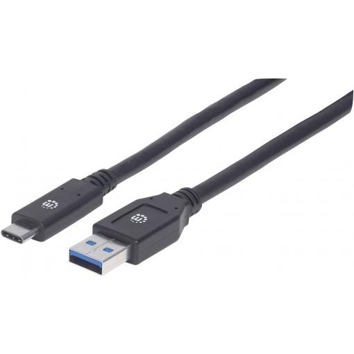 Manhattan USB kabel USB 3.2 Gen1 USB-A zástrčka, USB-C ® zástrčka 3.00 m černá 354981