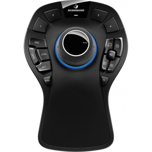 3Dconnexion SpaceMouse Pro ergonomická myš bezdrátový černá 15 tlačítko ergonomická, s podsvícením, displej, extra velká tlačítka, USB hub, podložka pod zápěstí