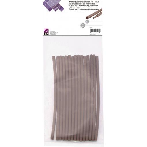 TRU COMPONENTS T1902CA027 sada smršťovacích bužírek hnědá 3 mm 1 mm Poměr smrštění:3:1 15 ks