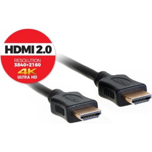 HDMI kabel, HDMI 2.0 A konektor - HDMI 2.0 A konektor, 10m, sáček  AQ KVH100-10M