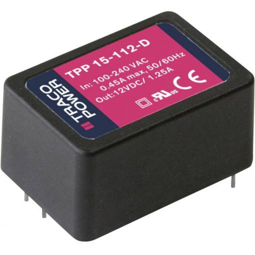 TracoPower TPP 15-115-D spínaný síťový zdroj 15 V/DC 1 A 15 W