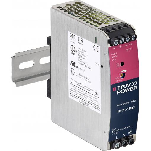 TracoPower TIB 080-148EX síťový zdroj na DIN lištu +48.0 V/DC 1700 mA 80 W Počet výstupů:1 x Obsah 1 ks