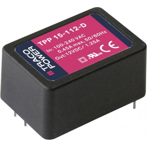 TracoPower TPP 15-112-D spínaný síťový zdroj 12 V/DC 1.25 A 15 W