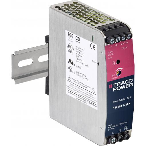 TracoPower TIB 080-112EX síťový zdroj na DIN lištu +12.0 V/DC 6700 mA 80 W Počet výstupů:1 x Obsah 1 ks