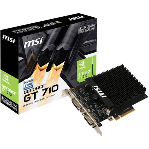 MSI Gaming grafická karta Nvidia GeForce GT710 2 GB GDDR3 RAM PCIe x8 HDMI™, DVI, VGA nízký profil, pasivní chlazení