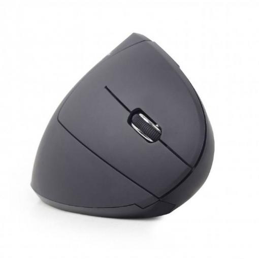 Gembird MUSW-ERGO-01 optická ergonomická myš, přenos bezdrátový, 6 tlačítko, 1600 dpi, černá