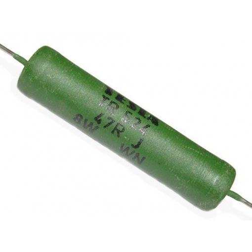 Výkonový drátový rezistor 47 Ω, 8 W, 50 × 12 mm