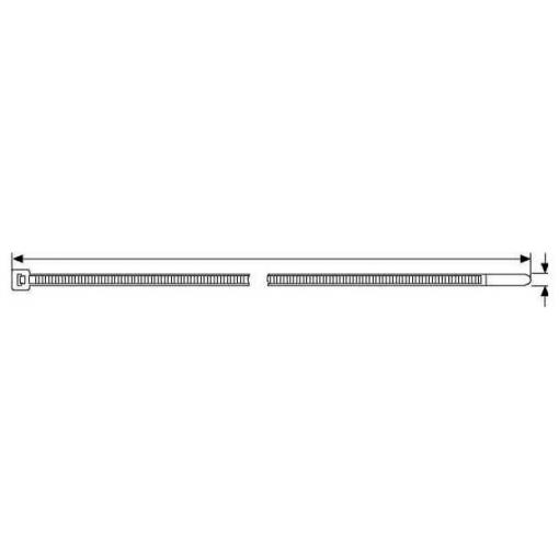 HellermannTyton 138-00034, UB270C-N-PA66-NA, stahovací pásky, 4.60 mm, 270 mm, přírodní, 100 ks