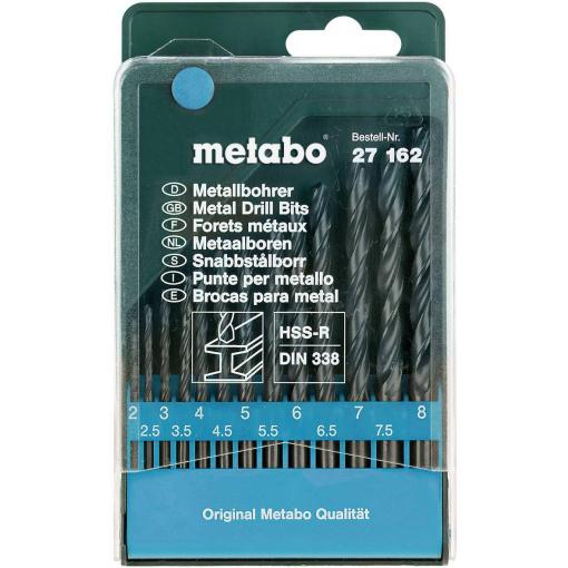 Metabo 627162000 kovový spirálový vrták 13dílná 2 mm, 2.5 mm, 3 mm, 3.5 mm, 4 mm, 4.5 mm, 5 mm, 5.5 mm, 6 mm, 6.5 mm, 7 mm, 7.5 mm, 8 mm 1 ks