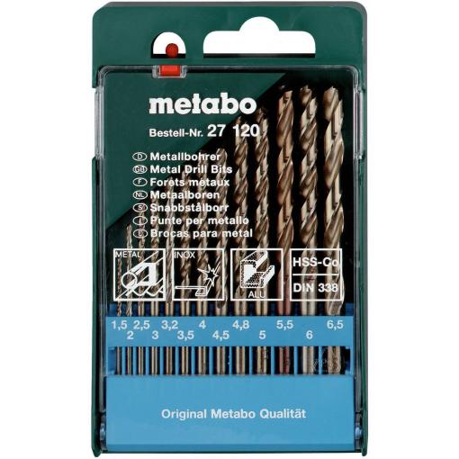 Metabo 627120000 sada spirálových vrtáku do kovu 13dílná 1.5 mm, 2 mm, 2.5 mm, 3 mm, 3.2 mm, 3.5 mm, 4 mm, 4.5 mm, 4.8 mm, 5 mm, 5.5 mm, 6 mm, 6.5 mm 1 ks