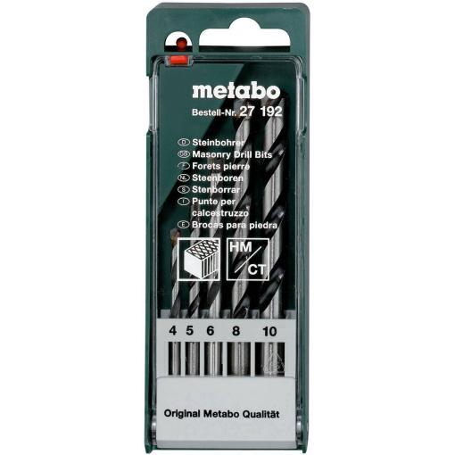 Metabo 627192000 sada spirálového vrtáku na kámen 5dílná 4 mm, 8 mm, 10 mm válcová stopka 1 ks