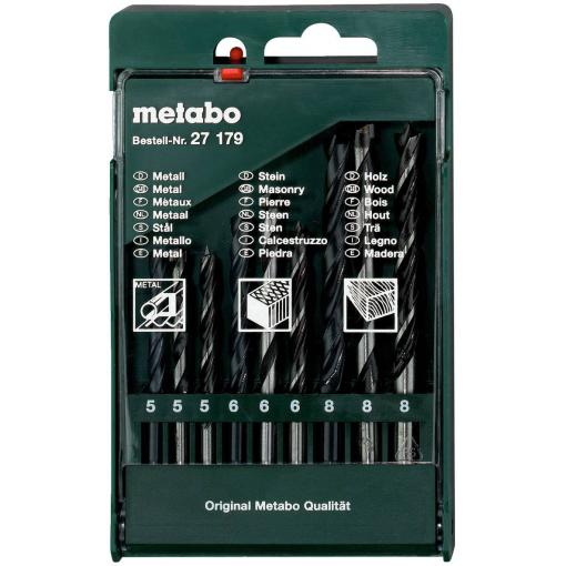 Metabo 627179000 sada spirálových vrtáku do kovu 9dílná 5 mm, 6 mm, 8 mm 1 ks