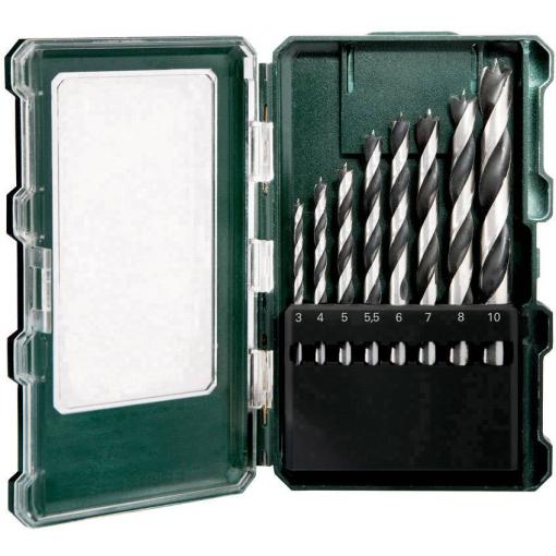 Metabo 626705000 sada spirálových vrtáků do dřeva 8dílná 3 mm, 4 mm, 5 mm, 5.5 mm, 6 mm, 7 mm, 8 mm, 10 mm 1 ks