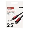 JACK kabel 3,5mm stereo, vidlice - 3,5mm zásuvka 2,5m   SM5102