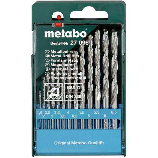 Metabo 627096000 sada spirálových vrtáku do kovu 13dílná 1.5 mm, 2 mm, 2.5 mm, 3 mm, 3.2 mm, 3.5 mm, 4 mm, 4.5 mm, 4.8 mm, 5 mm, 5.5 mm, 6 mm, 6.5 mm 1 ks