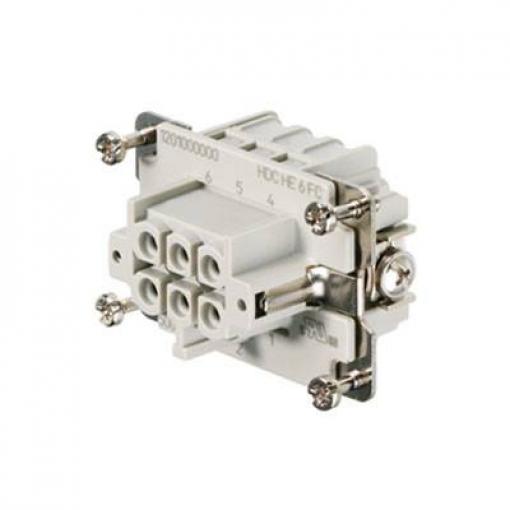 HDC insert, Female, 500 V, 24 A, No. of poles: 6, Crimp connection, Size: 3