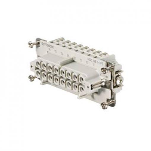 HDC insert, Female, 500 V, 16 A, No. of poles: 16, Screw connection, Size: 6