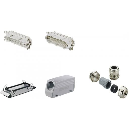 RockStar&reg; HDC kits-Heavy Duty Connectors, Kit, HE, Size: 8, Poles: 1, Screw connection, 500 V, 16 A, diecast aluminium, PG