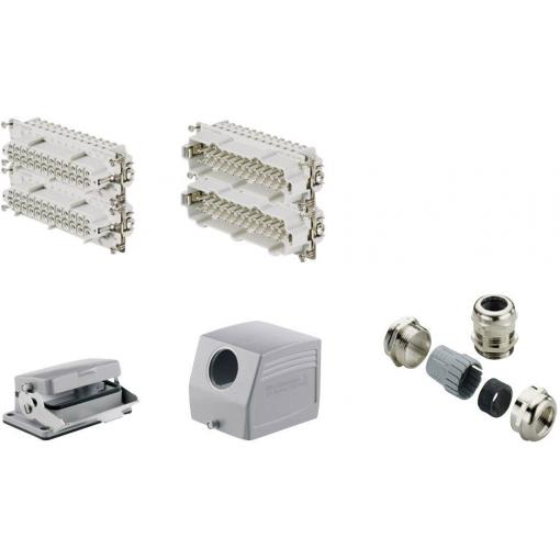 RockStar&reg; HDC kits-Heavy Duty Connectors, Kit, HE, Size: 12, Poles: 1, Screw connection, 500 V, 16 A, diecast aluminium, PG