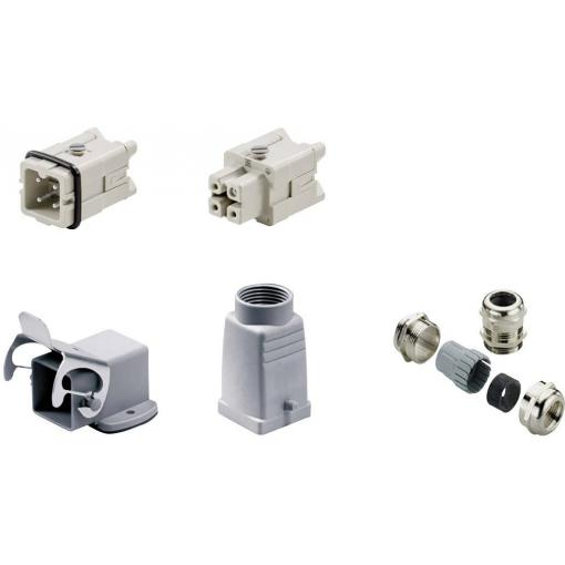 RockStar&reg; HDC kits-Heavy Duty Connectors, Kit, HA, Size: 1, Poles: 1, Screw connection, 250 V, 22 A, PG