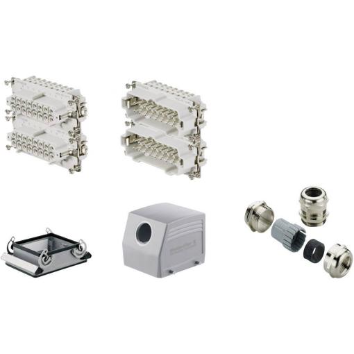 RockStar&reg; HDC kits-Heavy Duty Connectors, Kit, HE, Size: 10, Poles: 1, Screw connection, 500 V, 16 A, diecast aluminium, metric