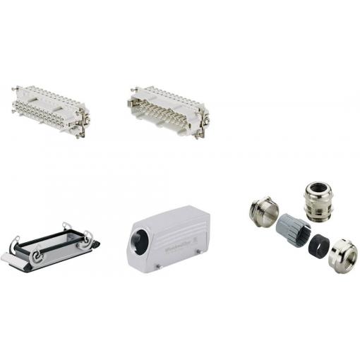 RockStar&reg; HDC kits-Heavy Duty Connectors, Kit, HE, Size: 8, Poles: 1, Screw connection, 500 V, 16 A, diecast aluminium, metric