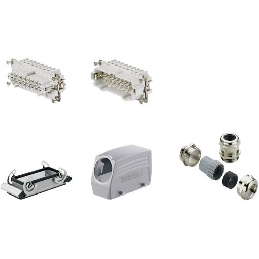 RockStar&reg; HDC kits-Heavy Duty Connectors, Kit, HE, Size: 6, Poles: 1, Screw connection, 500 V, 16 A, diecast aluminium, metric