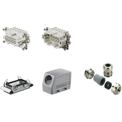 RockStar&reg; HDC kits-Heavy Duty Connectors, Kit, HE, Size: 4, Poles: 1, Screw connection, 500 V, 16 A, diecast aluminium, metric