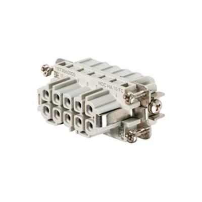 HDC insert, Female, 250 V, 22 A, No. of poles: 10, Crimp connection, Size: 2