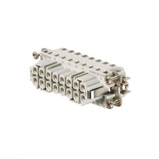 HDC insert, Female, 250 V, 22 A, No. of poles: 16, Tension clamp connection, Size: 5