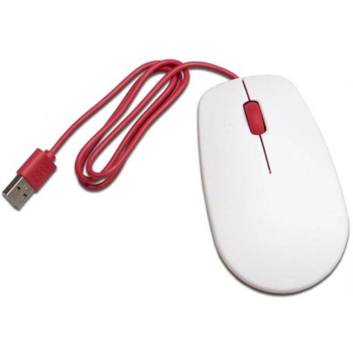 Raspberry Pi® Mouse optická myš, přenos USB, 3 tlačítko, bílá, červená